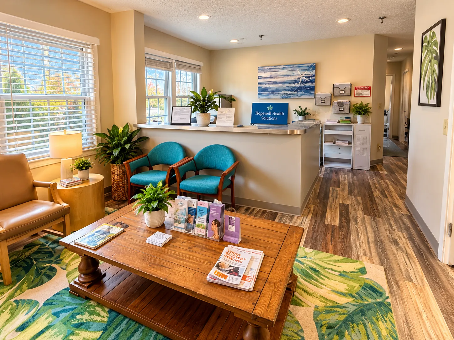 Reception and front desk at the South Glastonbury office