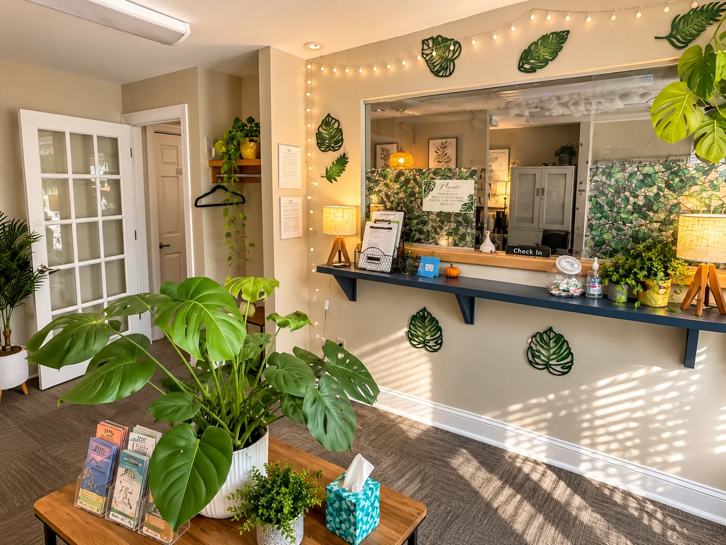 Welcome window at the South Glastonbury office