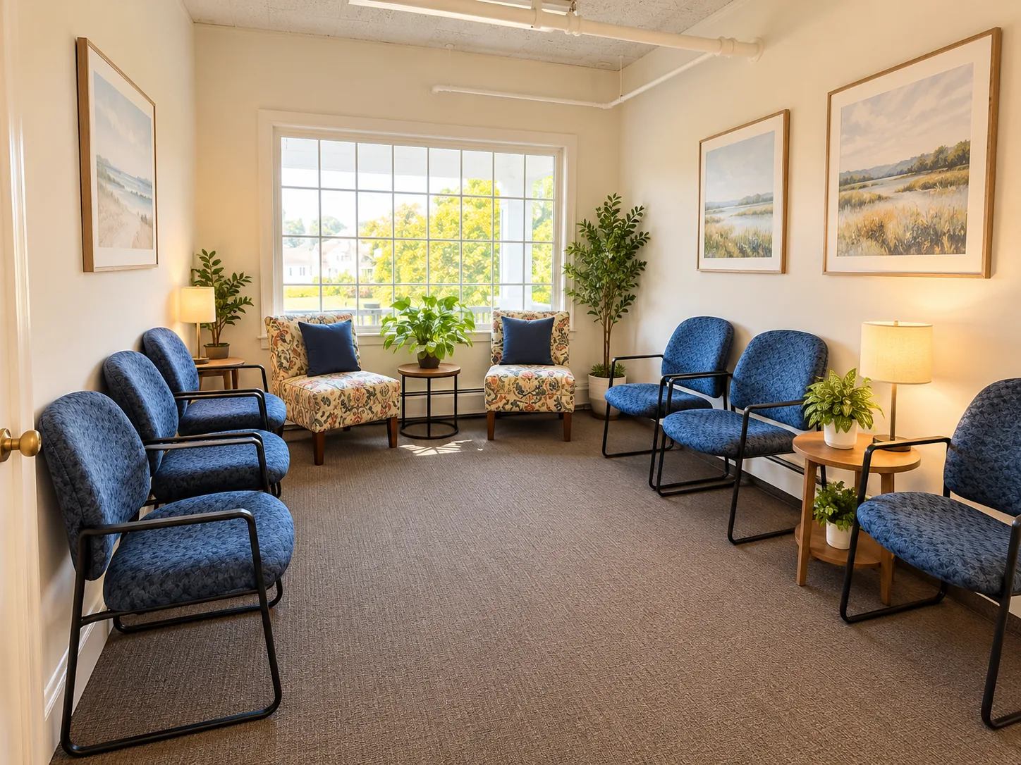 Waiting room at the South Glastonbury office