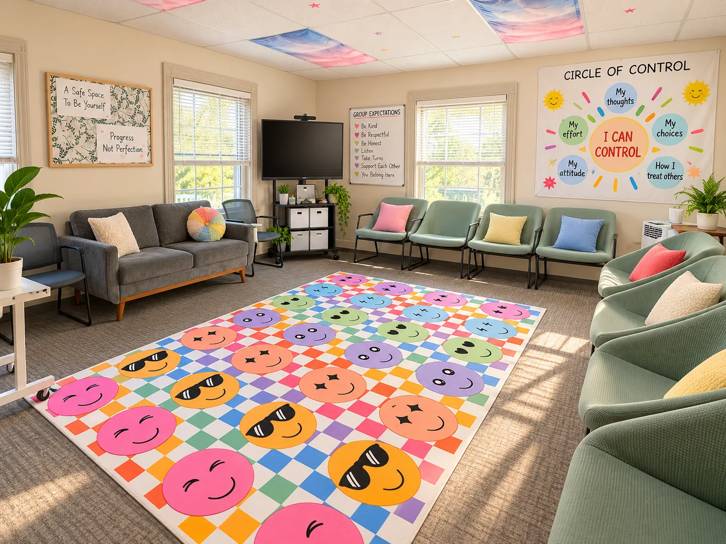 Group therapy room at the South Glastonbury office