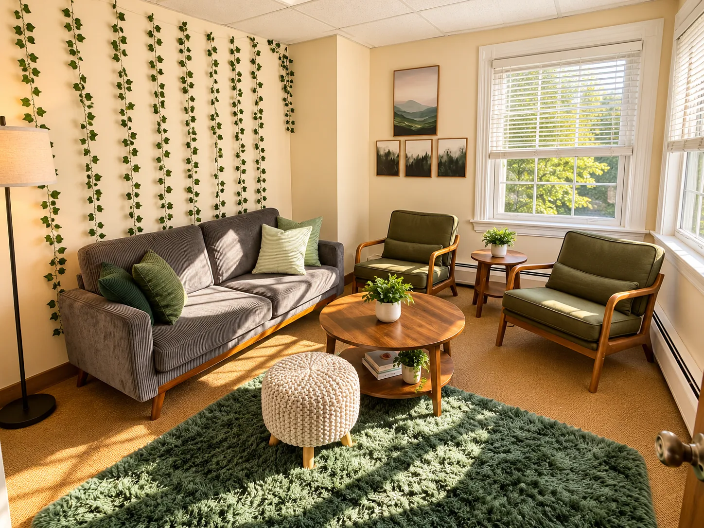 Comfortable therapy room at the South Glastonbury office