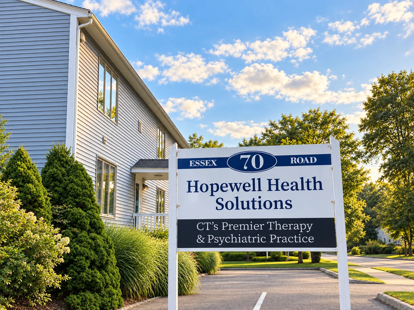 Front entrance and sign at the Westbrook office