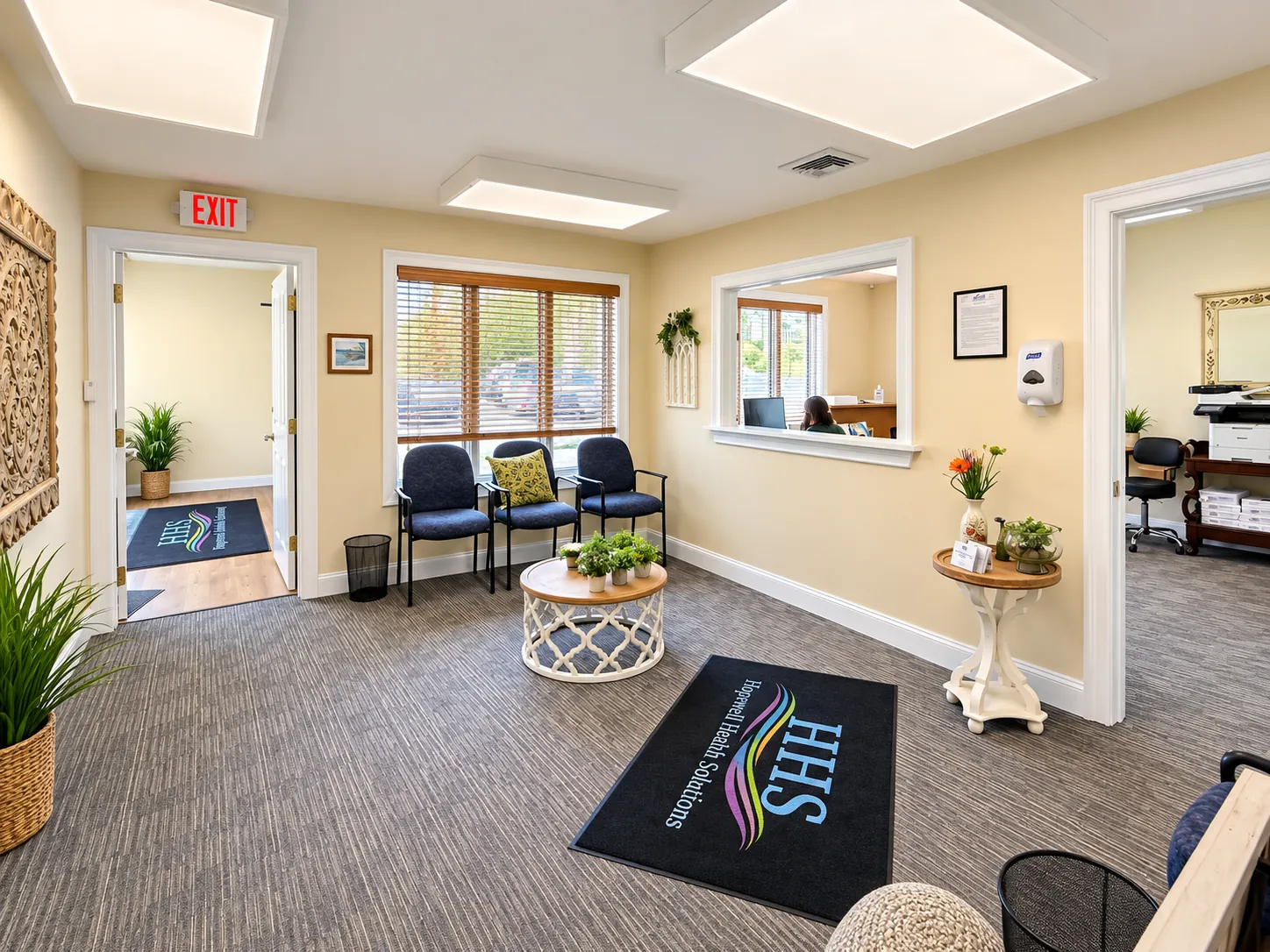 Bright waiting room at Hopewell Westbrook